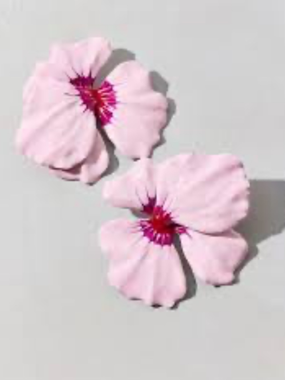 Urban Outfitters Light Pink Bloom Floral Enameled Statement Earrings